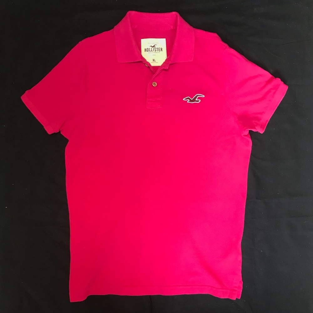 Hollister Pink Polo Shirt